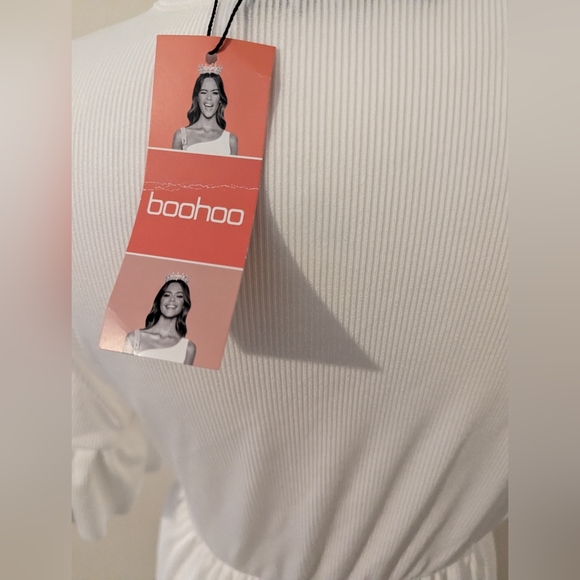 Frill Sleeve Skater Dress recycled From Boohoo brand new with tags - Picture 6 of 7